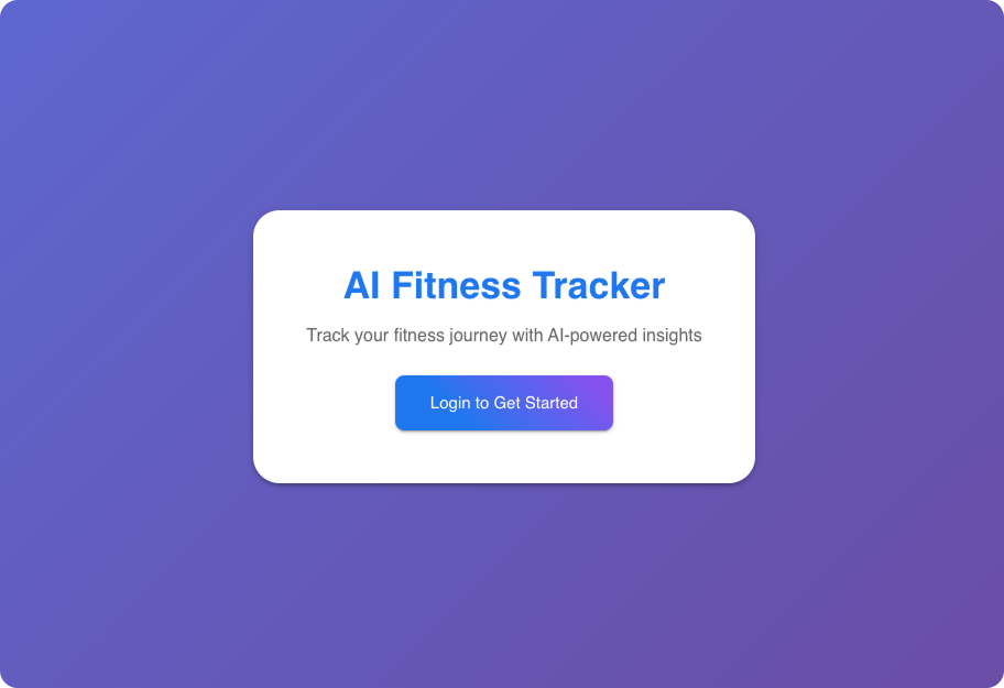 Smart Fitness Tracker application dashboard showing workout recommendations and user metrics